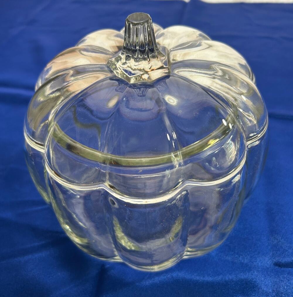 Vintage glass pumpkin jar